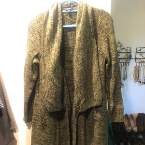 Knee length sweater cardigan